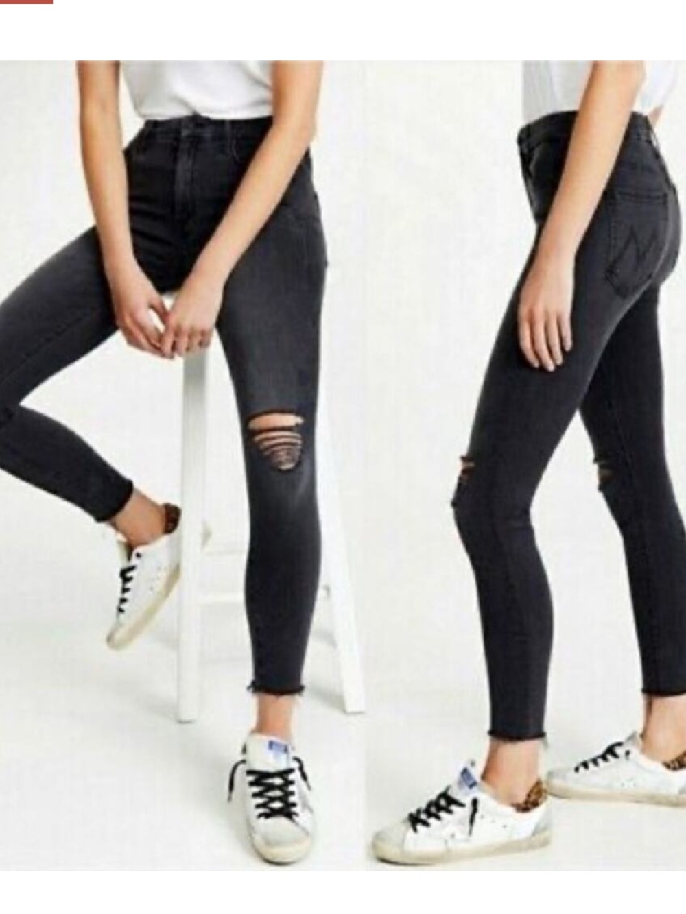 MOTHER | The Looker Ankle Fray Jeans |Guilty As Sin | 27